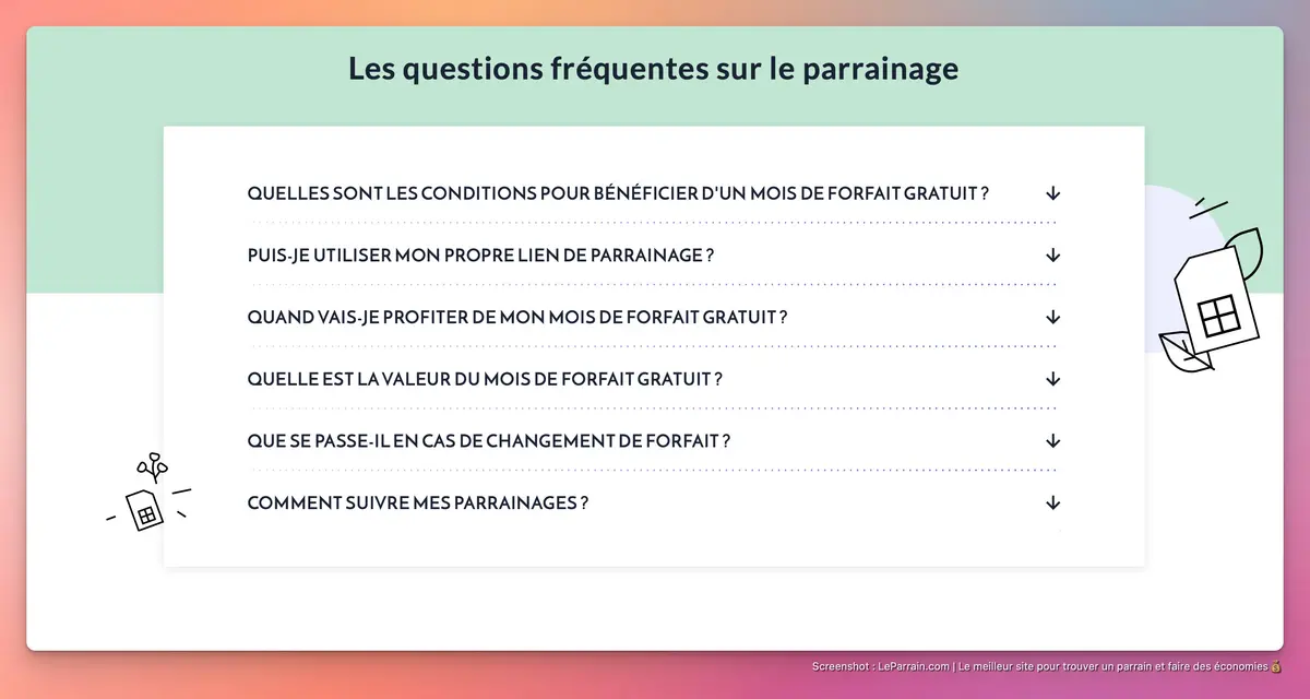 Capture d'écran 3 du programme de parrainage Prixtel