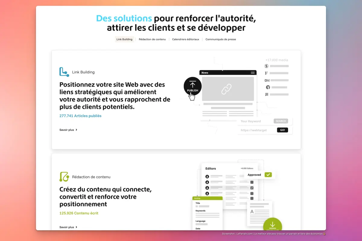 Capture d'écran 4 du programme de parrainage Publisuites - annonceur