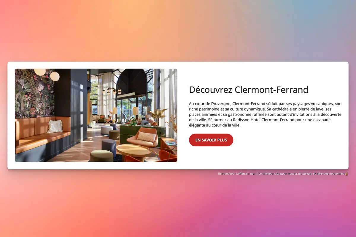 Capture d'écran 5 du programme de parrainage Radisson Hotels