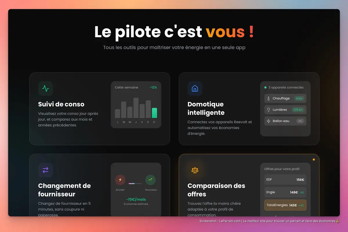 Capture d'écran 1 du programme de parrainage Reevolt