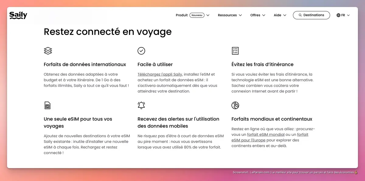 Capture d'écran 4 du programme de parrainage Saily