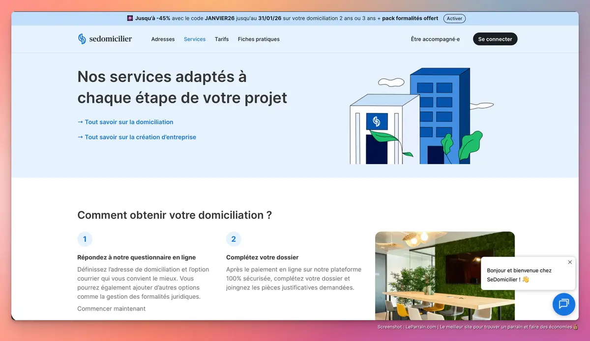 Capture d'écran 3 du programme de parrainage SeDomicilier