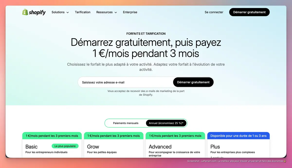 Capture d'écran 2 du programme de parrainage Shopify