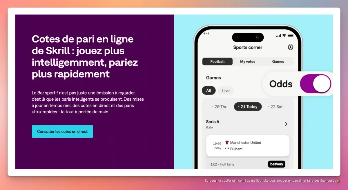 Capture d'écran 2 du programme de parrainage Skrill