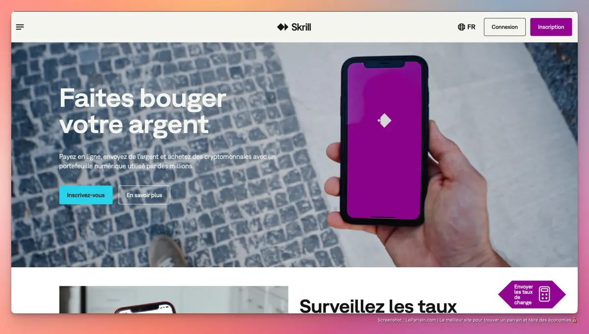 Capture d'écran 5 du programme de parrainage Skrill