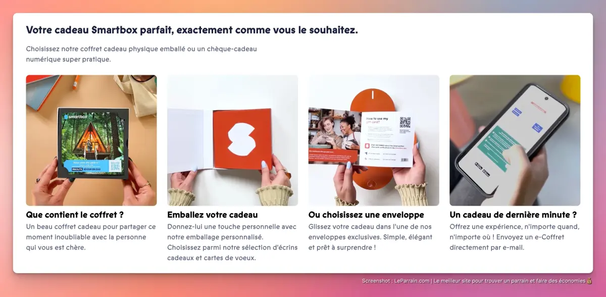 Capture d'écran 1 du programme de parrainage Smartbox