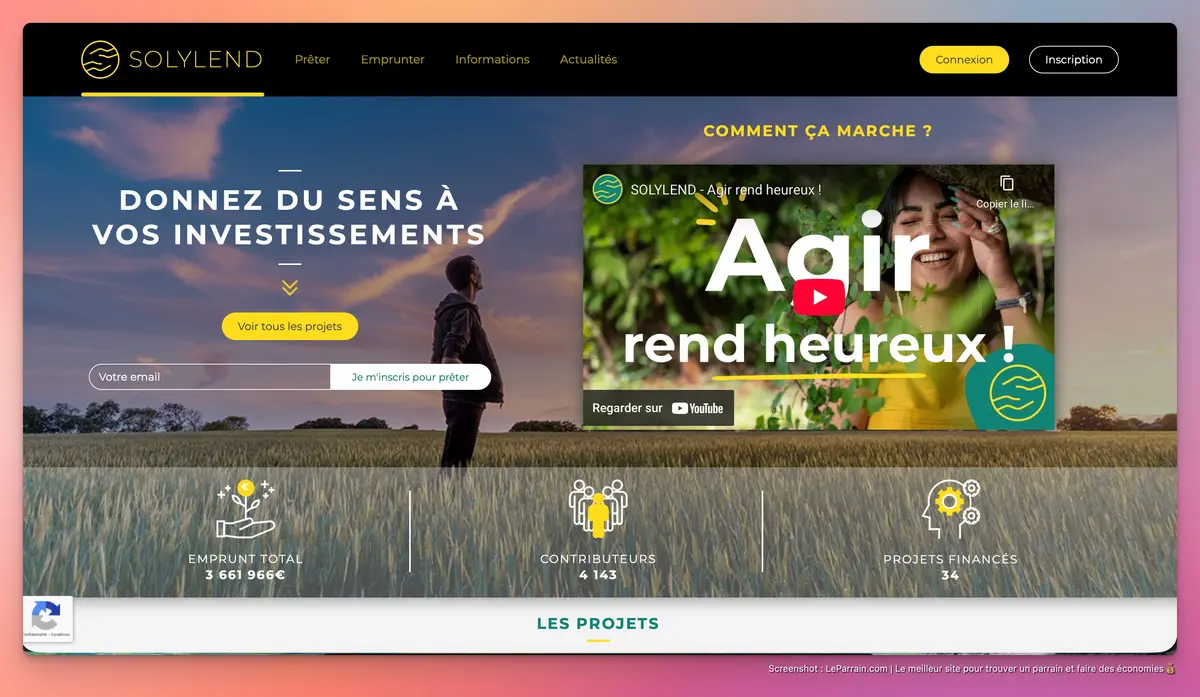 Capture d'écran 2 du programme de parrainage Solylend
