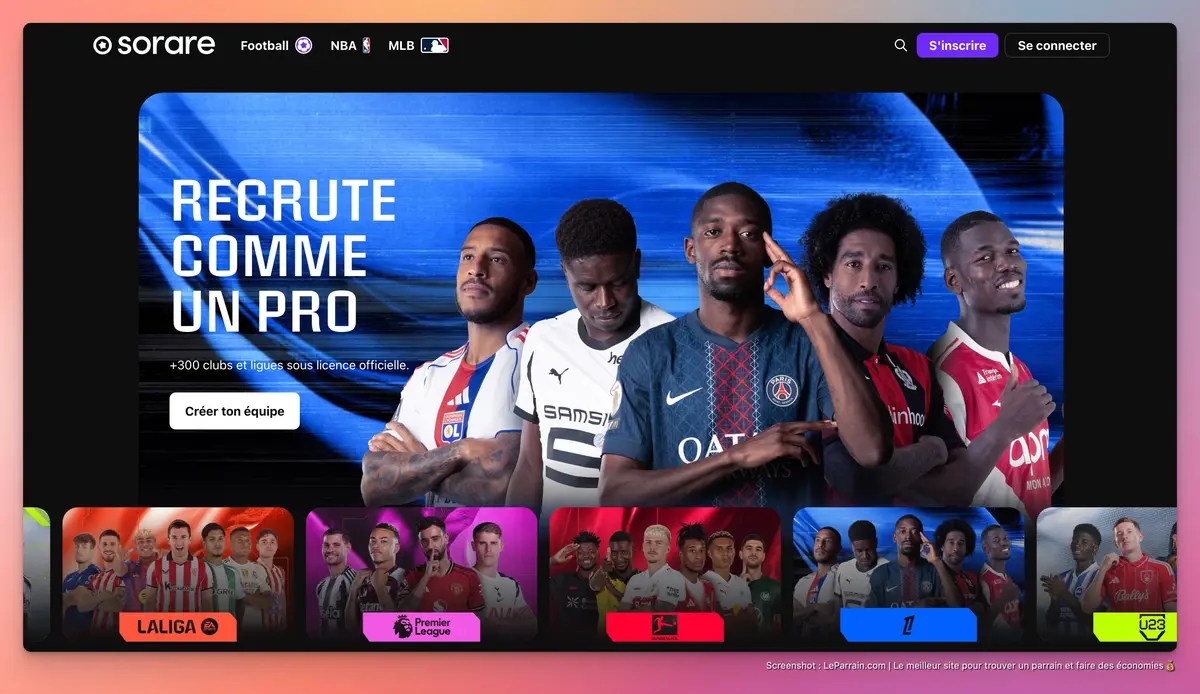Capture d'écran 2 du programme de parrainage Sorare