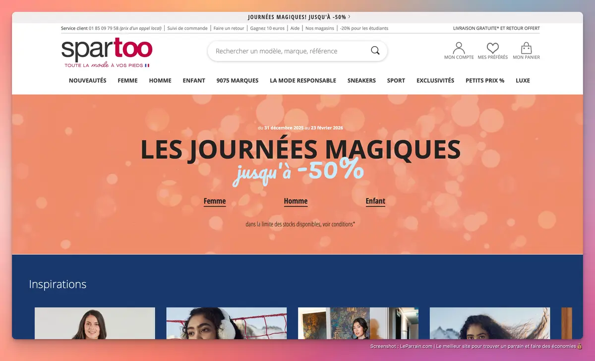 Capture d'écran 2 du programme de parrainage Spartoo