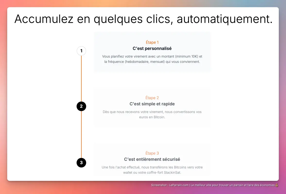 Capture d'écran 1 du programme de parrainage Stackinsat