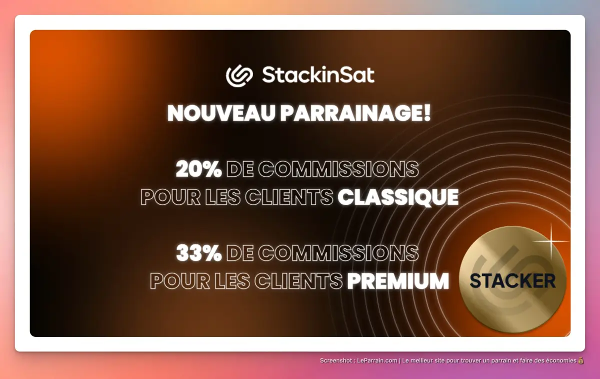 Capture d'écran 4 du programme de parrainage Stackinsat