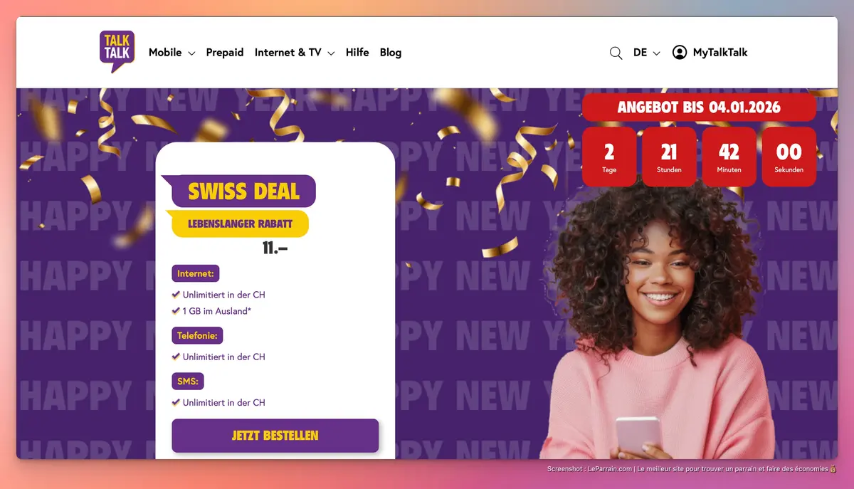 Capture d'écran 1 du programme de parrainage TalkTalk