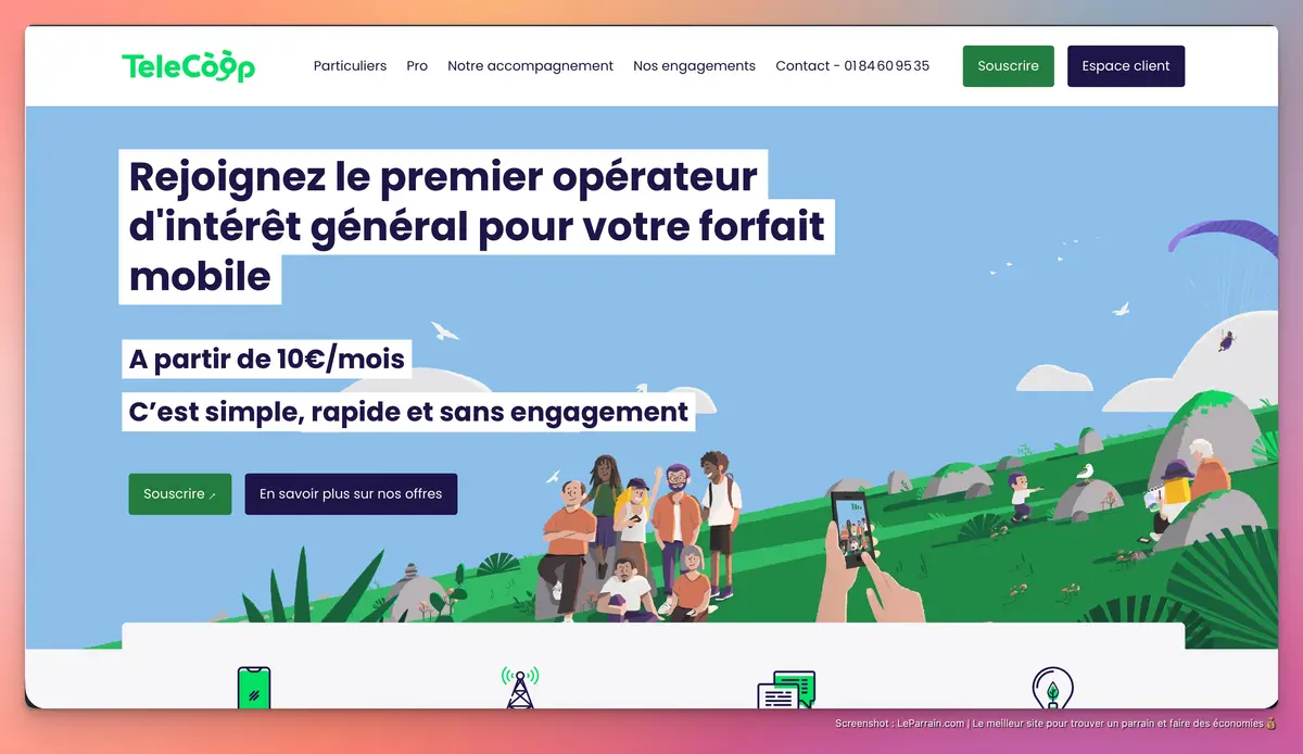 Capture d'écran 2 du programme de parrainage Telecoop
