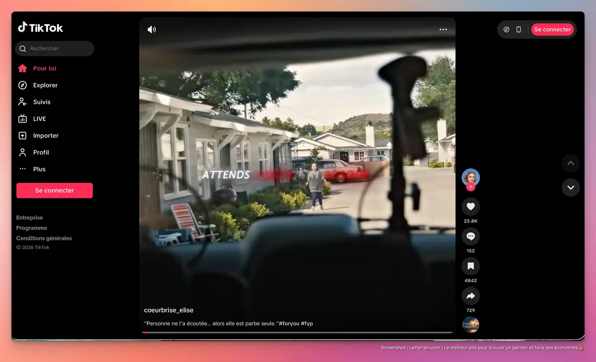 Capture d'écran 1 du programme de parrainage TikTok
