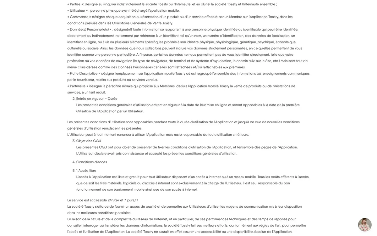 Page du programme de parrainage Toasty