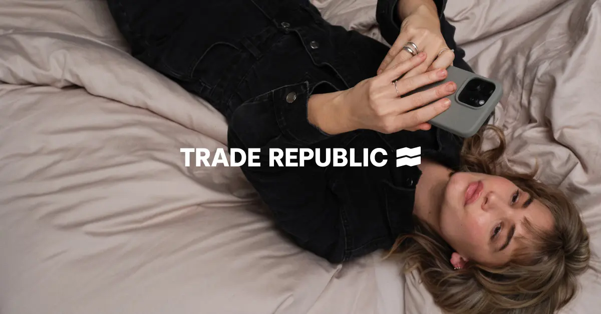 Capture d'écran de Trade Republic. Investir. Dépenser. Épargner.