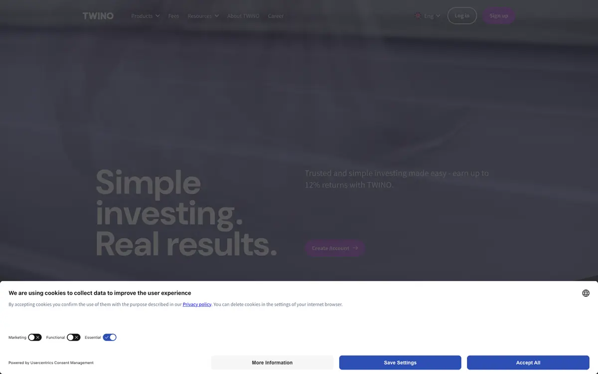 Aperçu du site officiel Twino