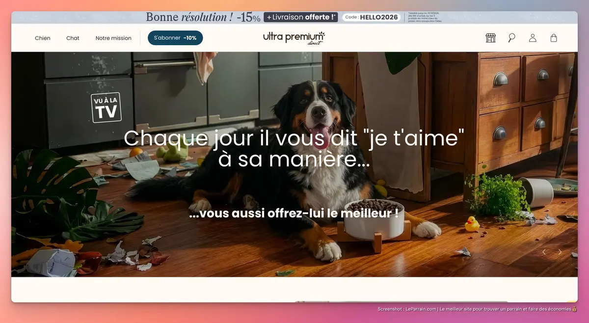 Capture d'écran 1 du programme de parrainage Ultra Premium Direct