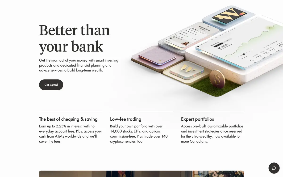 Aperçu du site Wealthsimple