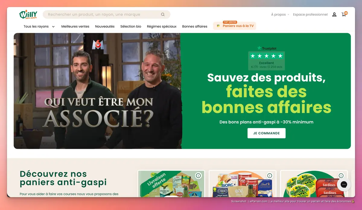 Capture d'écran 3 du programme de parrainage Willy Antigaspi