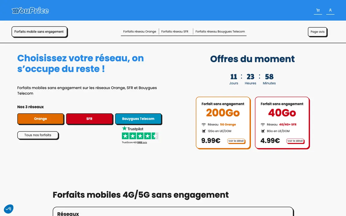 Aperçu du site YouPrice