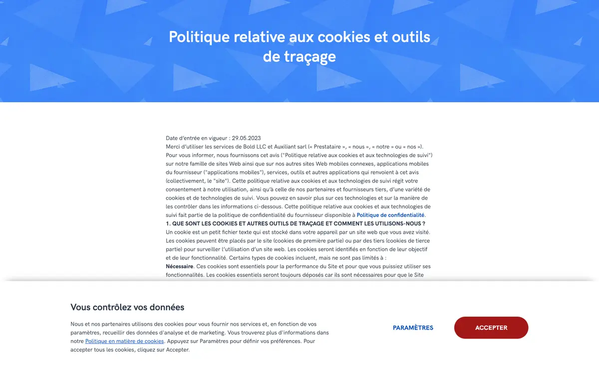Aperçu du site Zety